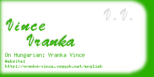 vince vranka business card